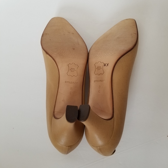 Bally Tan Juniper Leather Pump Heels Shoes 8 C - Picture 5 of 8